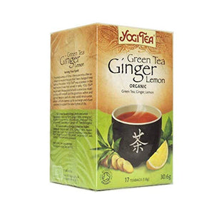 Yogi Tea Organic Ginger Lemon Green (Pack of 1, Total 17 Tea Bags)