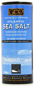 Geo Organic Atlantic Fine Ground Sea Salt 500 g (Pack of 6)