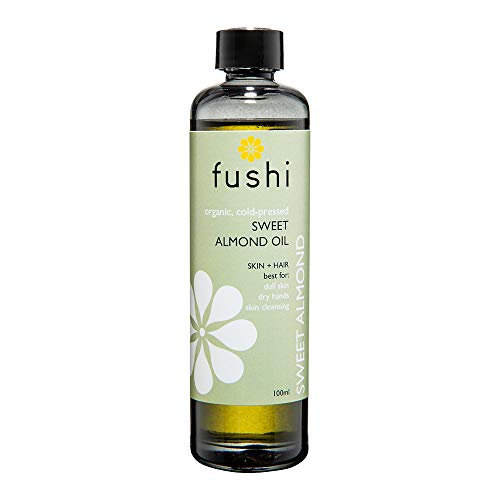 Fushi Sweet Golden Almond Organic Oil 100 ml | Fresh-Pressed | Best for Dull Skin, Dry Hands, Skin Cleansing, Sensitive Skin|Ethical & Vegan Society Approved|Manufactured in the UK
