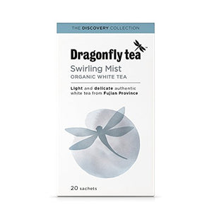 Dragonfly Organic Swirling Mist White Tea 20 Tea Sachets (Pack of 4, Total 80 Sachets)