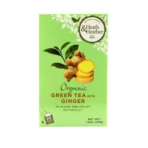 Heath And Heather Organic Green Tea & Ginger 20bag X 5 (Pack of 5)