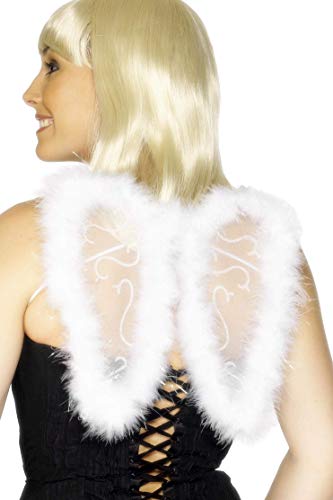 Smiffys 25 x 20 cm Mini Glitter Wings Marabou - White
