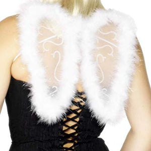 Smiffys 25 x 20 cm Mini Glitter Wings Marabou - White