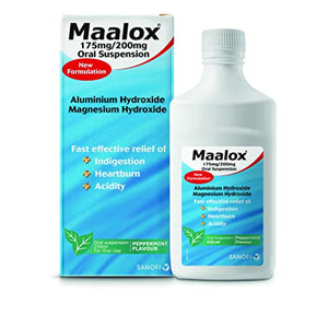 Maalox Oral Suspension, Peppermint Flavour, 250 ml