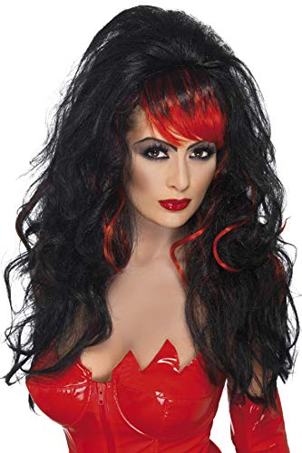 Smiffys Seductress Wig - Black/Red