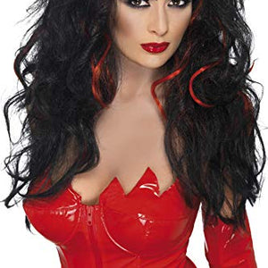 Smiffys Seductress Wig - Black/Red