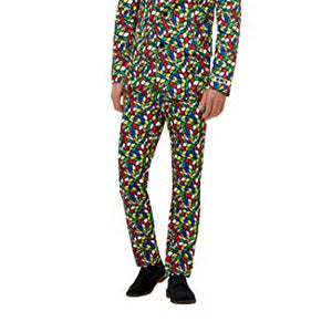 Smiffys 40389M Officially Licensed Rubik's Cube Suit, Men, Multi-Colour, M - Size 38"-40"