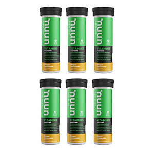 Nuun Vitamins + Caffeine: Ginger Lemonade Daily Supplement (6 Tubes of 12 Tabs)