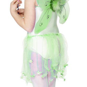 Smiffys Butterfly Wings with Wand, Flower and Glitter Trim - Green
