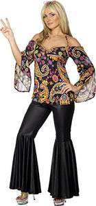 Smiffys Hippie Costume, Female, Black, L (16-18  UK) (44 - 46 EU))