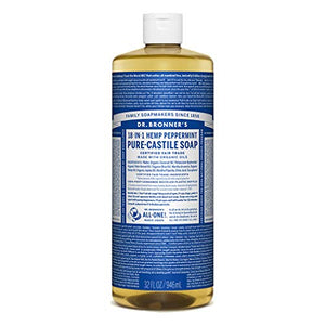 Dr. Bronner's Magic Soaps Pure-Castile Soap, 18-in-1 Hemp Peppermint, 32-Ounce Bottle