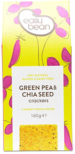 Easy Bean Green Pea & Chia Seed Crackers 160g (Pack of 8)
