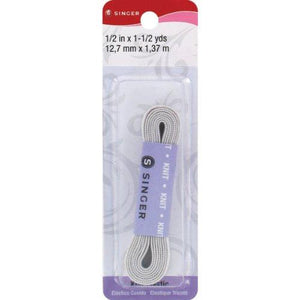 Singer 76012 Knit Polyester Elastic Blister Card, 1/2-Inch by 1-1/2-Yard, White