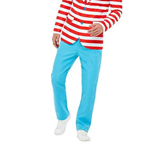 Smiffys 50268S Officially Licensed Where's Wally Suit, Men, Red & White, S - Size 34"-36"