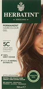 Herbatint 150 ml Number 5C Light Ash Chestnut Permanent Herbal Hair Colour Gel