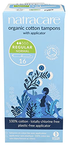 Natracare Organic Cotton Tampons with Applicator Regular (Pack of 16)