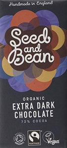 Seed & Bean Organic & Fairtrade Dominican Dark 72% Bar 85g (Pack of 8)