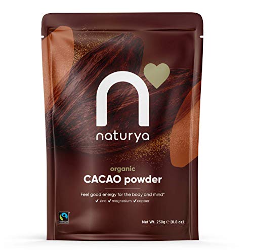 Naturya | Organic Peruvian Cacao Powder 250g | Certified Organic, Fair Trade, Vegan & Kosher Superfood | Balances your mood and boosts energy