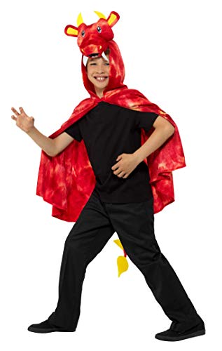 Smiffy's 49715 Dragon Cape, Unisex-Child, Red/Yellow, One Size