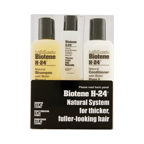 Pack of 3 x Mill Creek Biotene H-24 Tri-Pack Shampoo Conditioner Scalp Emulsion - 1 Set