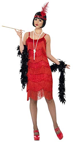 Smiffys Adult Women's Flapper Shimmy Costume, Dress and Headpiece, 20's Razzle Dazzle, Serious Fun, Size: L, 26115