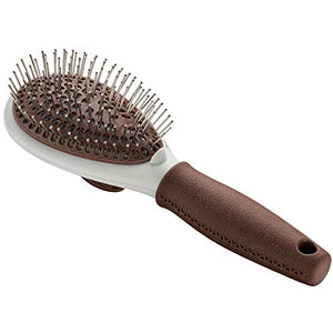 Grooming Brush Spa Self-Cleaning, Large Brown/Grey  Pack Of 3 | Hunter