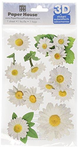 Paper House Productions STDM-0119 3D Sticker 4.5" x 7" Sheet, O x eye Daisy