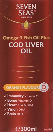 Seven Seas Cod Liver Oil, Orange Flavour, 300ml
