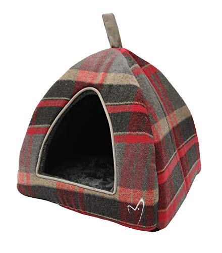 Gor Pets Camden Pyramid Bed (40X40X40Cm) Red Check