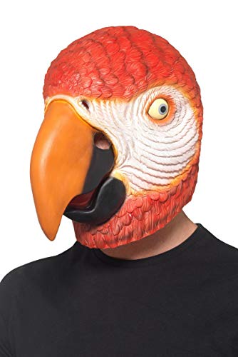 Smiffy's 49020 Parrot Latex Mask, Unisex-Adult, Red, One Size