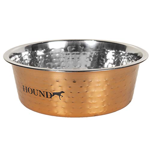 Hound Hammered Antique Copper Finish Pet Bowl Small