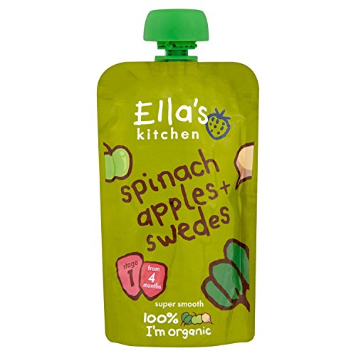 Ella's Kitchen Stage 1 From 4 Months Organic Spinach, Apples and Swede 120 g (Pack of 7)