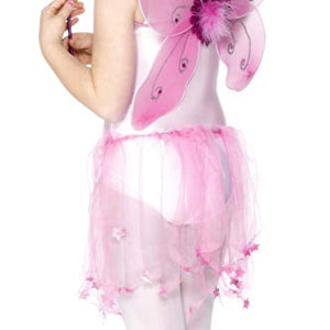 Smiffys Butterfly Wings with Wand, Flower and Glitter Trim - Pink