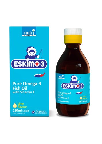 Eskimo-3 Pure Omega 3 Fish Oil with Vitamin E - Lime - 210ml Liquid