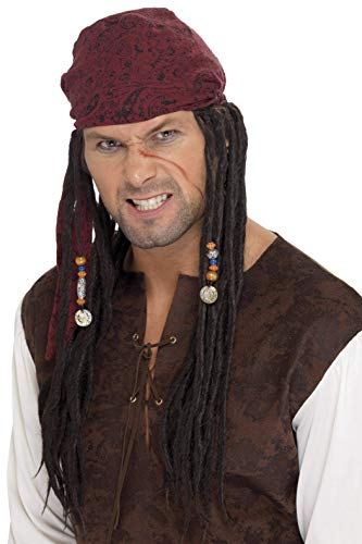 Smiffy's Pirate Wig and Scarf - Brown