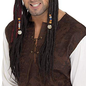 Smiffy's Pirate Wig and Scarf - Brown