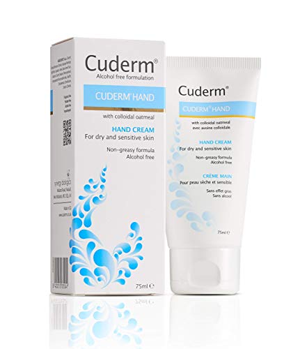 Cuderm Hand Cream (Alcohol Free) [Suitable for Dry, Sensitive Skin, Eczema] Colloidal Oatmeal Cream - Hypoallergenic - Vegan Certified - Fragrance Free - Cruelty Free (PETA) - Hard Working Hands
