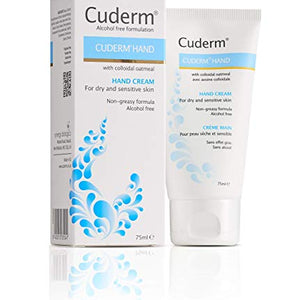 Cuderm Hand Cream (Alcohol Free) [Suitable for Dry, Sensitive Skin, Eczema] Colloidal Oatmeal Cream - Hypoallergenic - Vegan Certified - Fragrance Free - Cruelty Free (PETA) - Hard Working Hands