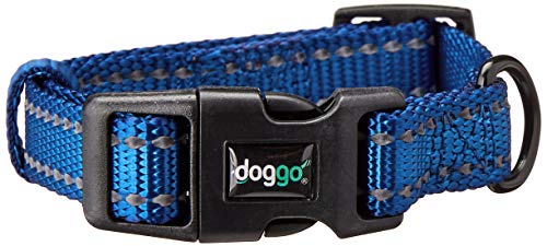 Doggo Reflective Everyday Nylon Dog Collar, Blue, Small | Doggo