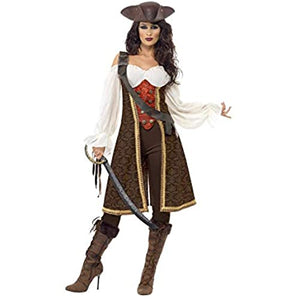 Smiffys High Seas Pirate Wench Costume, Brown, M - UK Size 12-14