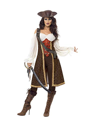 Smiffys High Seas Pirate Wench Costume, Brown, L - UK Size 16-18