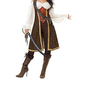 Smiffys High Seas Pirate Wench Costume, Brown, S - UK Size 08-10
