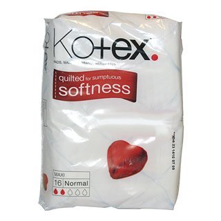 Kotex. Pads quilted for sumptuous softness. 16Normal