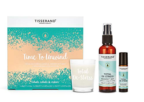 Tisserand Aromatherapy Time to Unwind MoodFix Mist/Roller Ball/Candle, 241 g