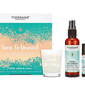 Tisserand Aromatherapy Time to Unwind MoodFix Mist/Roller Ball/Candle, 241 g