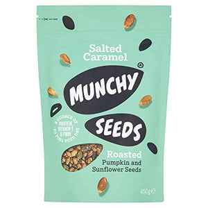 MUNCHY SEEDS Salted Caramel, Sunflower, Pumpkin, Protein Snack, Plant-Based Fibre & Vitamin E, Sweet & Delicious to Eat, Vegan Snacks for Kids & Adults, Add to Cereal or Salads - 450g Mega Pack