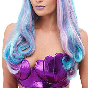 Smiffys 52025 Mermaid Wig, Women, Blue