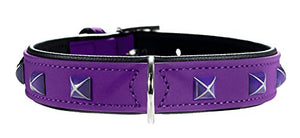 Collar Softie Pyramide 45 Nickel Artificial Leather Violet/ Black | Hunter