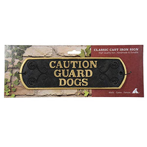 Caution Guard Dogs Cast Iron Landscape | Magnet & Steel