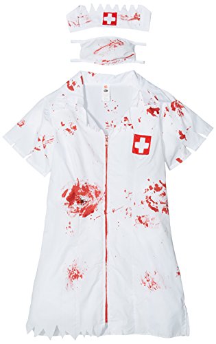 Smiffys Zombie Nurse Costume with Dress Mask and Headpiece Large